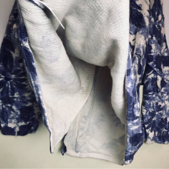 Coldwater Creek Cotton Floral Print Wood Button Cardigan Sweater Top Cottagecore - Picture 11 of 16